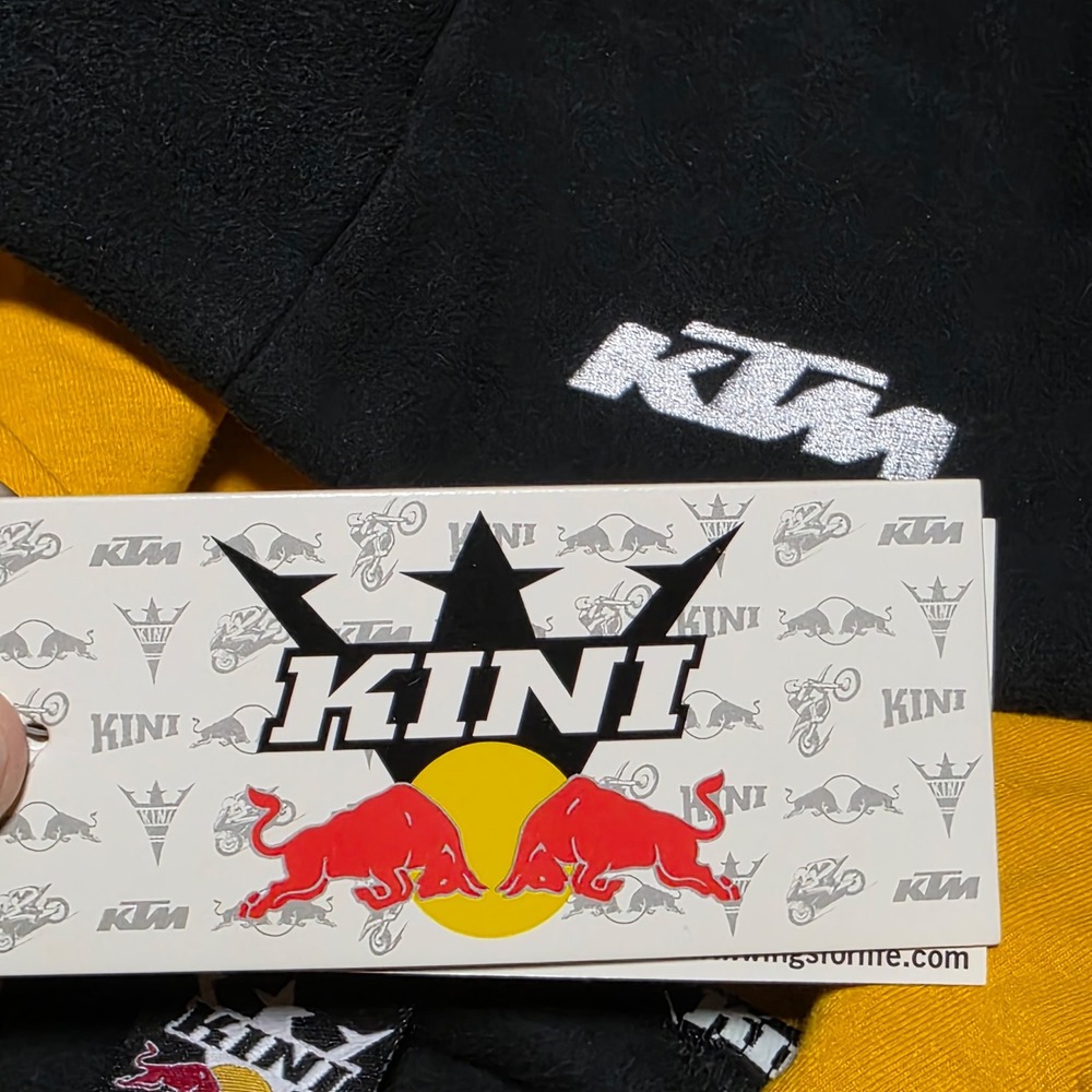KINI Red Bull Fleece Hoodie M Black Yellow Full Zip KTM Racing Wings For Life - Picture 10 of 16